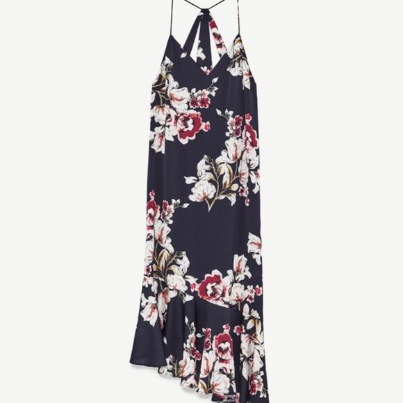 ❤️NWT ZARA FLORAL MIDI FRILLED CAMISOLE DRESS - Picture 9 of 9